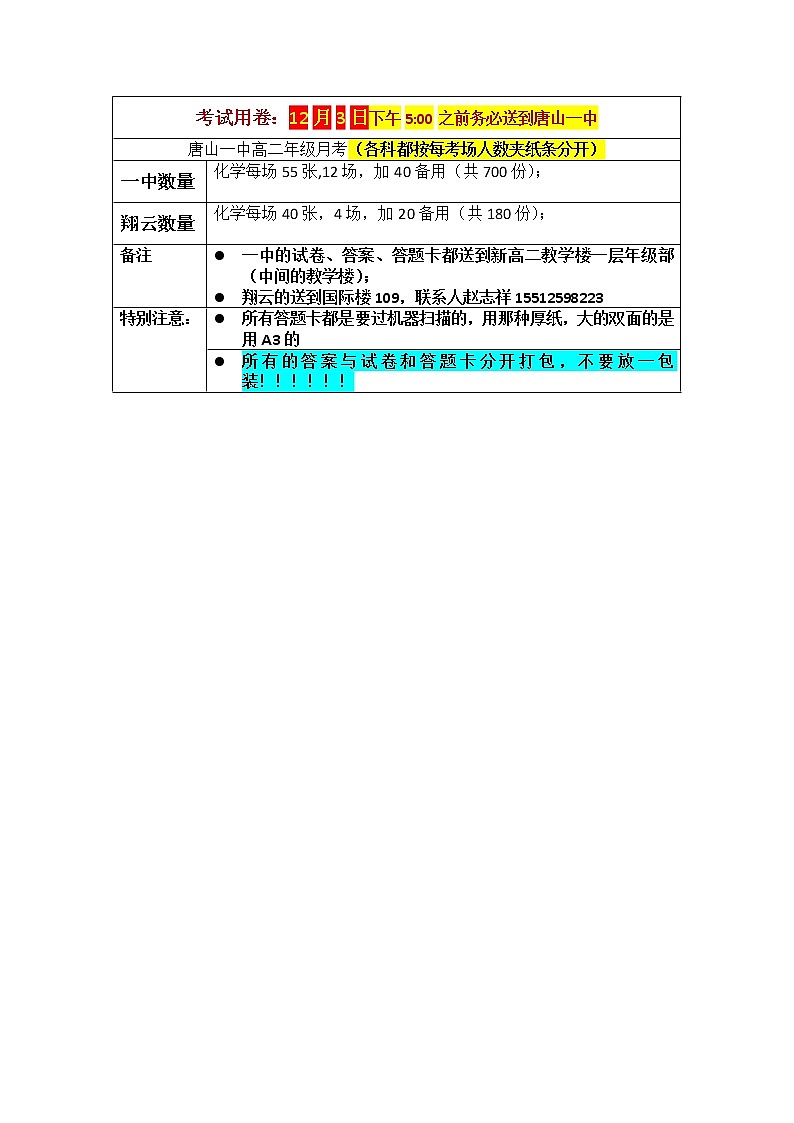 化学月考印刷要求第1页