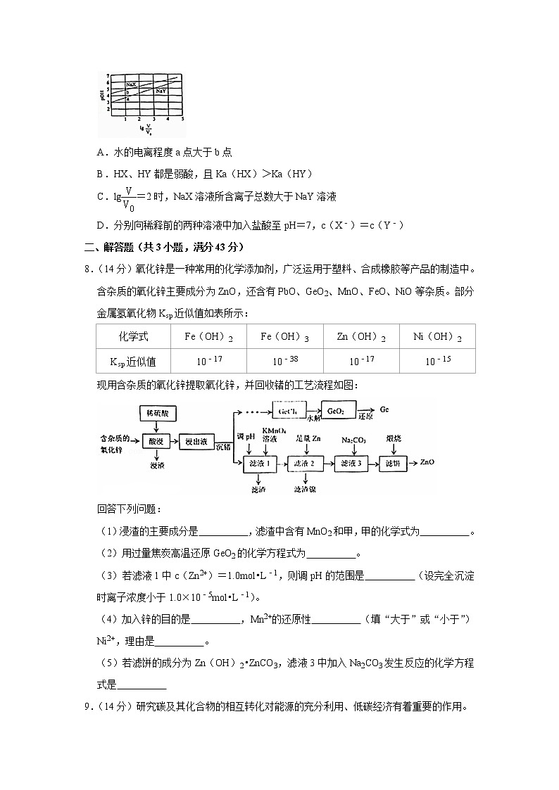 2019年内蒙古鄂尔多斯市高考化学一模试卷第3页