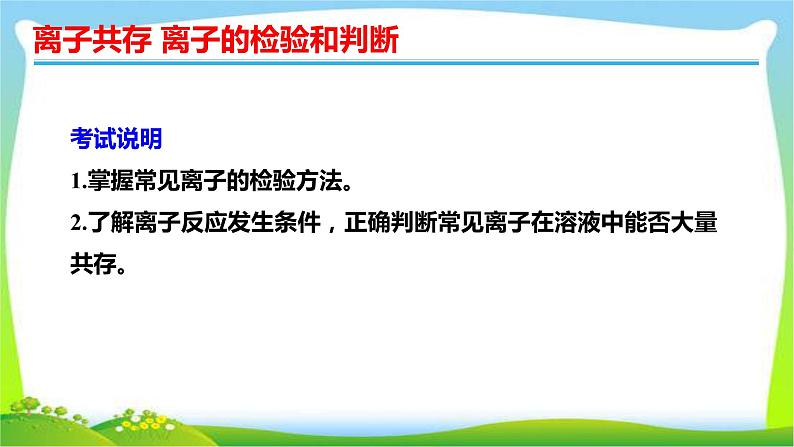 高考化学总复习6离子共存离子的检验和判断课件PPT02