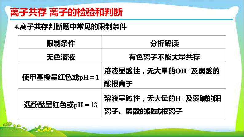 高考化学总复习6离子共存离子的检验和判断课件PPT06