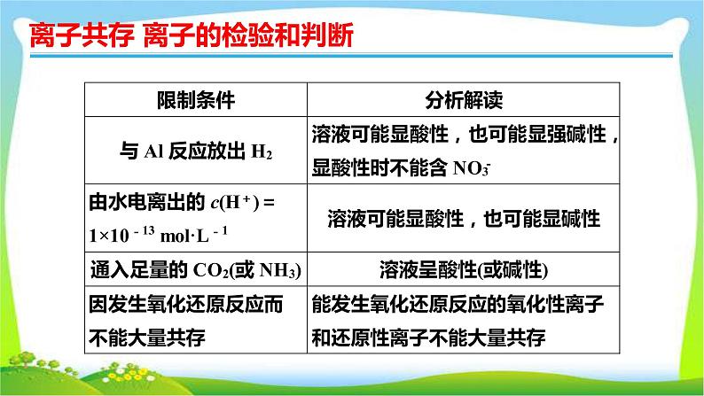 高考化学总复习6离子共存离子的检验和判断课件PPT07