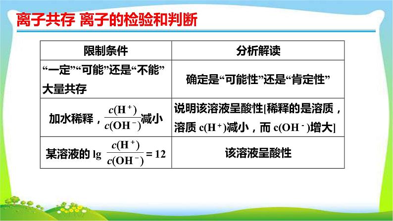 高考化学总复习6离子共存离子的检验和判断课件PPT08