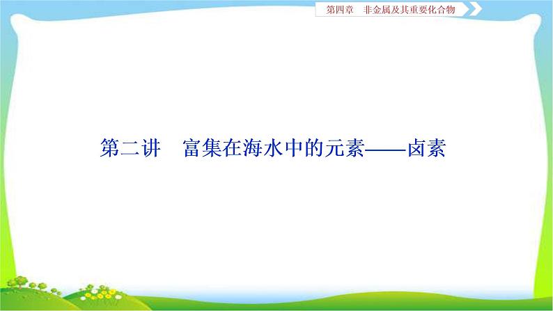 人教版高考化学二轮总复习富集在海水中的元素卤素及提取卤素单质的化工流程完美课件PPT第1页