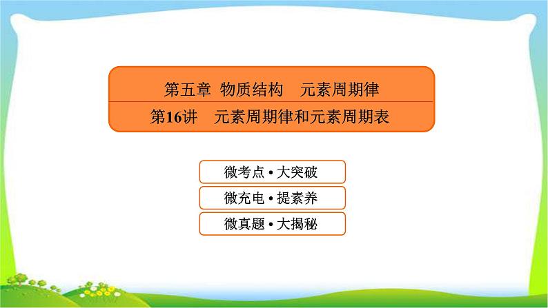 高中化学第一轮总复习5.16元素周期律和元素周期表完美课件PPT第1页