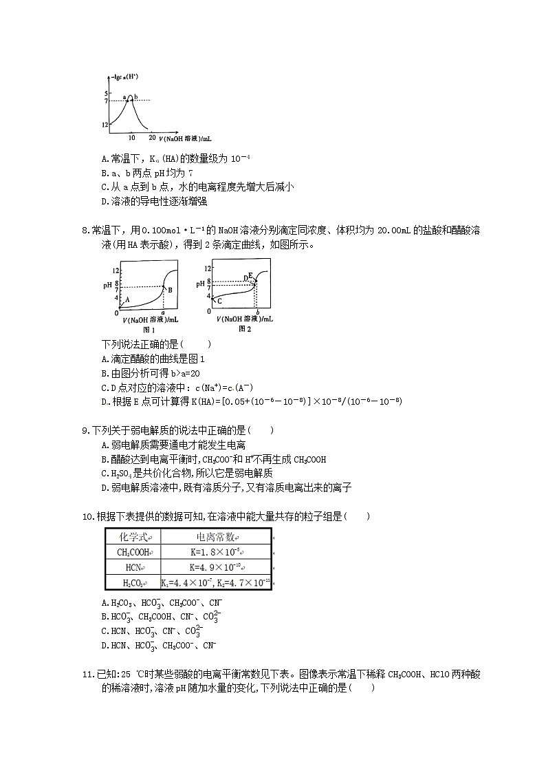 2022年高考化学一轮考点跟踪练习14《电离平衡》（含答案）第3页