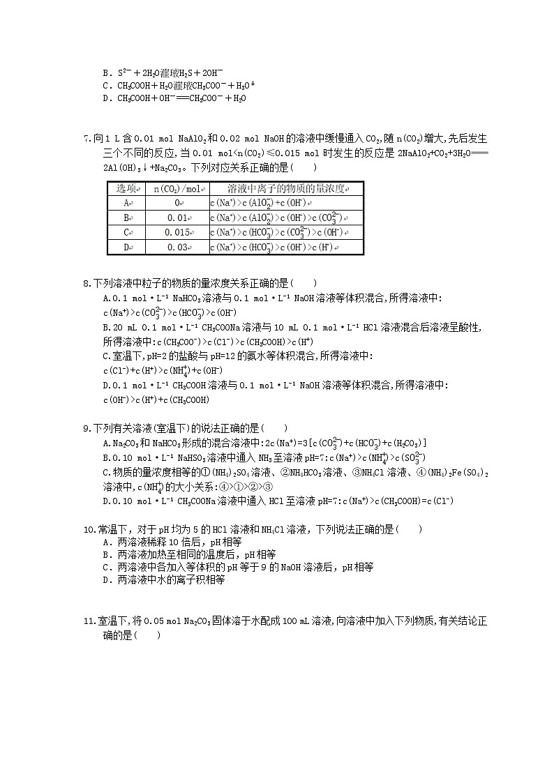 2022年高考化学一轮考点跟踪练习16《盐类水解溶解平衡》（含答案）第2页