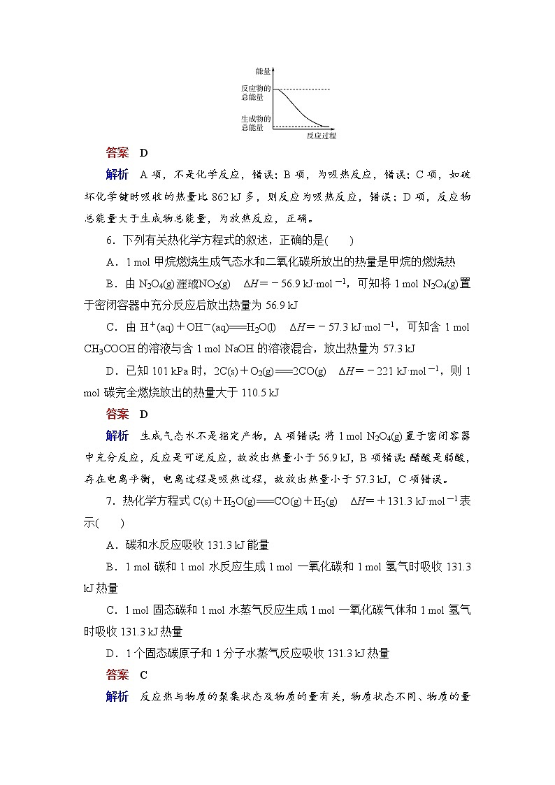 人教版 (2019)高中化学选择性必修1 第一章 化学反应的热效应 综合测评第3页