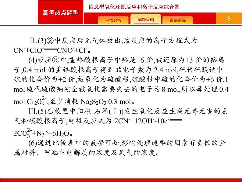 2022届高三统考化学人教版一轮课件：第2单元 高考热点题型 信息型氧化还原反应和离子反应综合题08