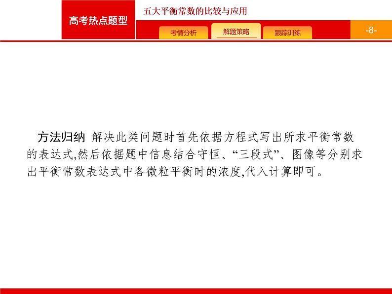 2022届高三统考化学人教版一轮课件：第8单元 高考热点题型 五大平衡常数的比较与应用08