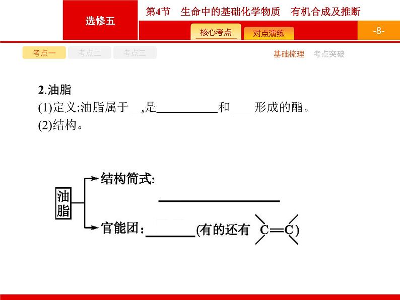 2022届高三统考化学人教版一轮课件：选修5 第4节　生命中的基础化学物质　有机合成及推断第8页