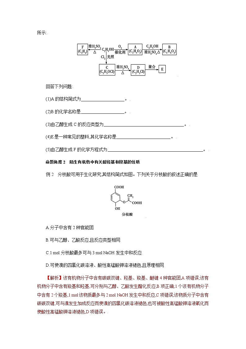 专题二十　生活中常见的有机物　营养物质-2022年高考化学一轮复习对点讲解与练习（通用版）学案第2页