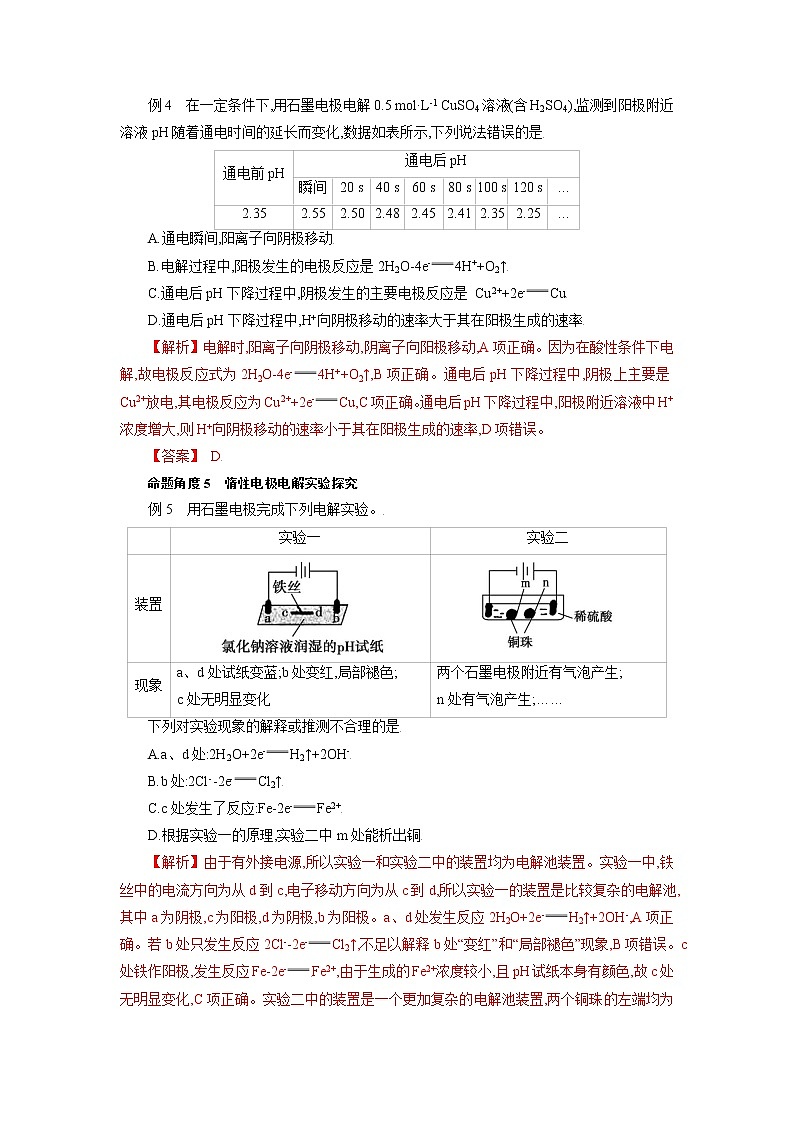 专题十四　电解池　金属的腐蚀与防护-2022年高考化学一轮复习对点讲解与练习（通用版）学案第3页