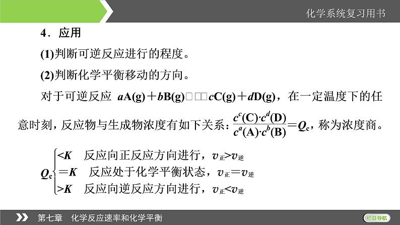 2022版高考化学一轮复习课件：第7章 第3节 化学平衡常数　化学反应进行的方向08