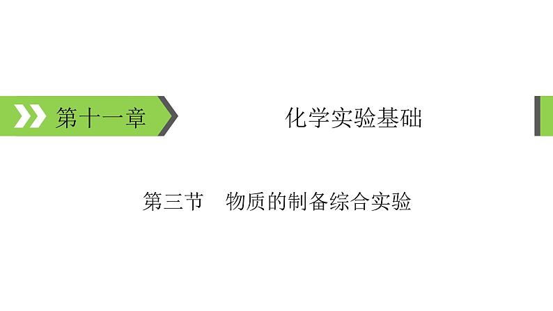 2022版高考化学一轮复习课件：第11章 第3节 物质的制备综合实验第1页