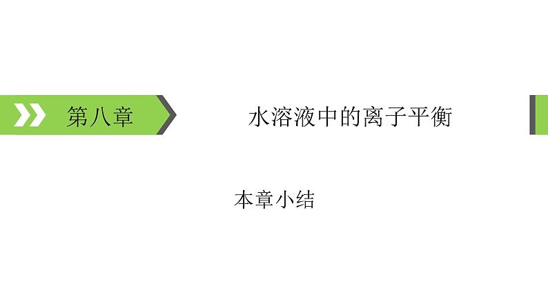 2022版高考化学一轮复习课件：第八章　水溶液中的离子平衡 本章小结01