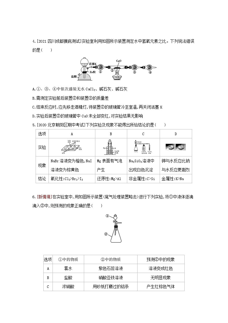 2022高三化学（全国版）一轮复习试题：专题二十三　实验方案的设计与评价 2 Word版第2页