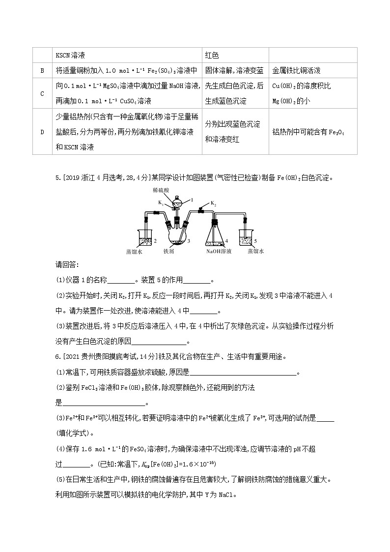 2022高三化学（全国版）一轮复习试题：专题六 铁、铜及其化合物　金属的冶炼 2 Word版02