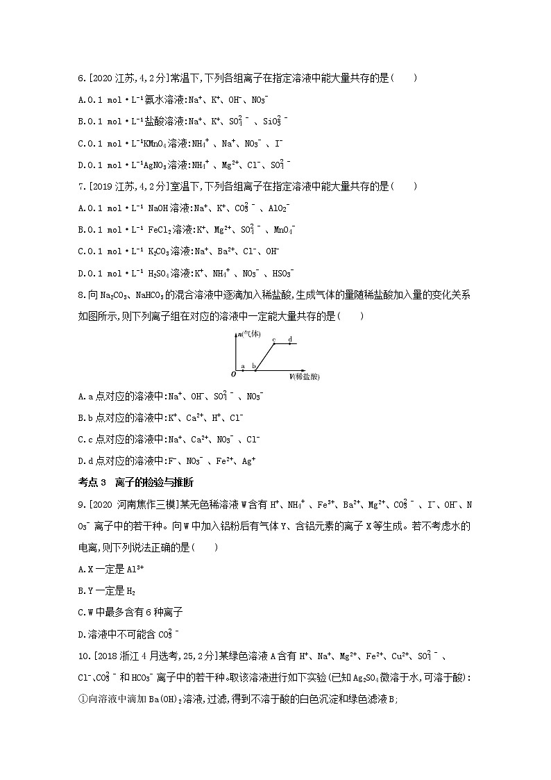 2022高三化学（全国版）一轮复习试题：专题三 离子反应 1 Word版第2页