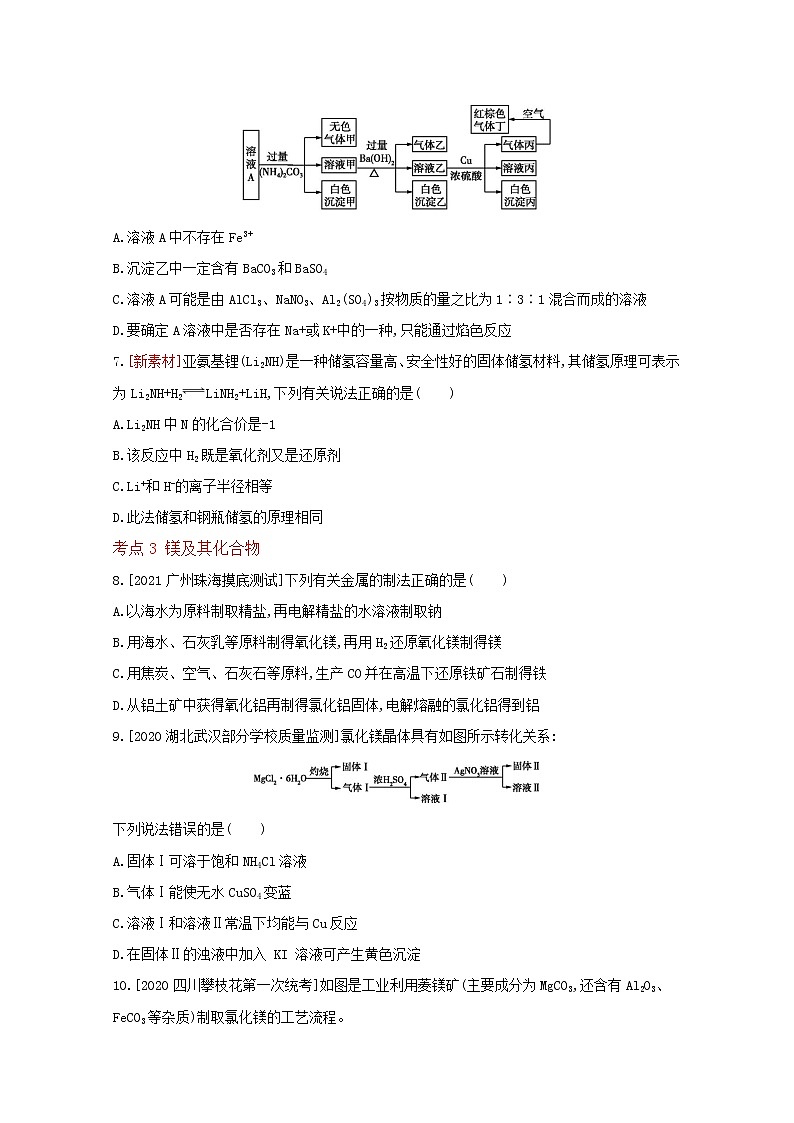 2022高三化学（全国版）一轮复习试题：专题五 钠、镁、铝及其化合物 2 Word版第3页