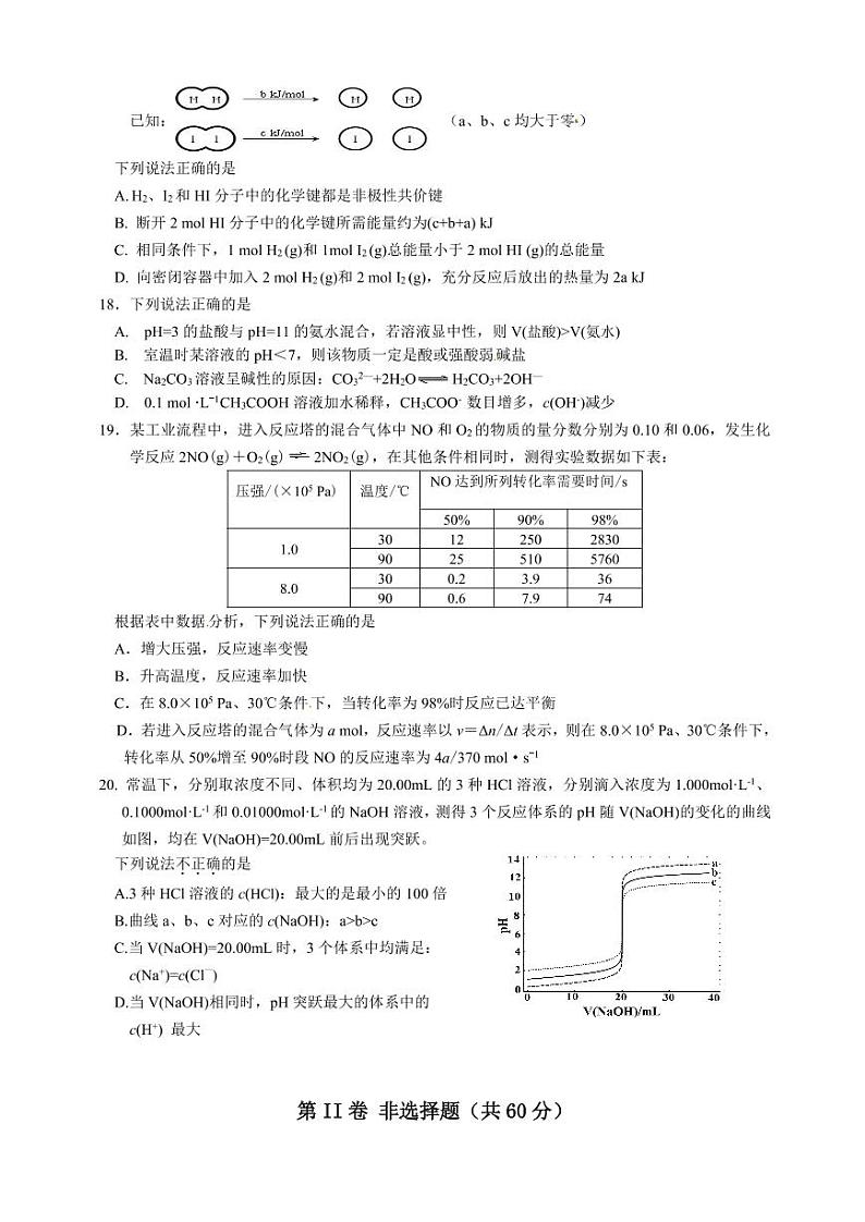 浙江省绍兴市柯桥区2019-2020学年高一上学期期末教学质量检测化学试题（含答案）03