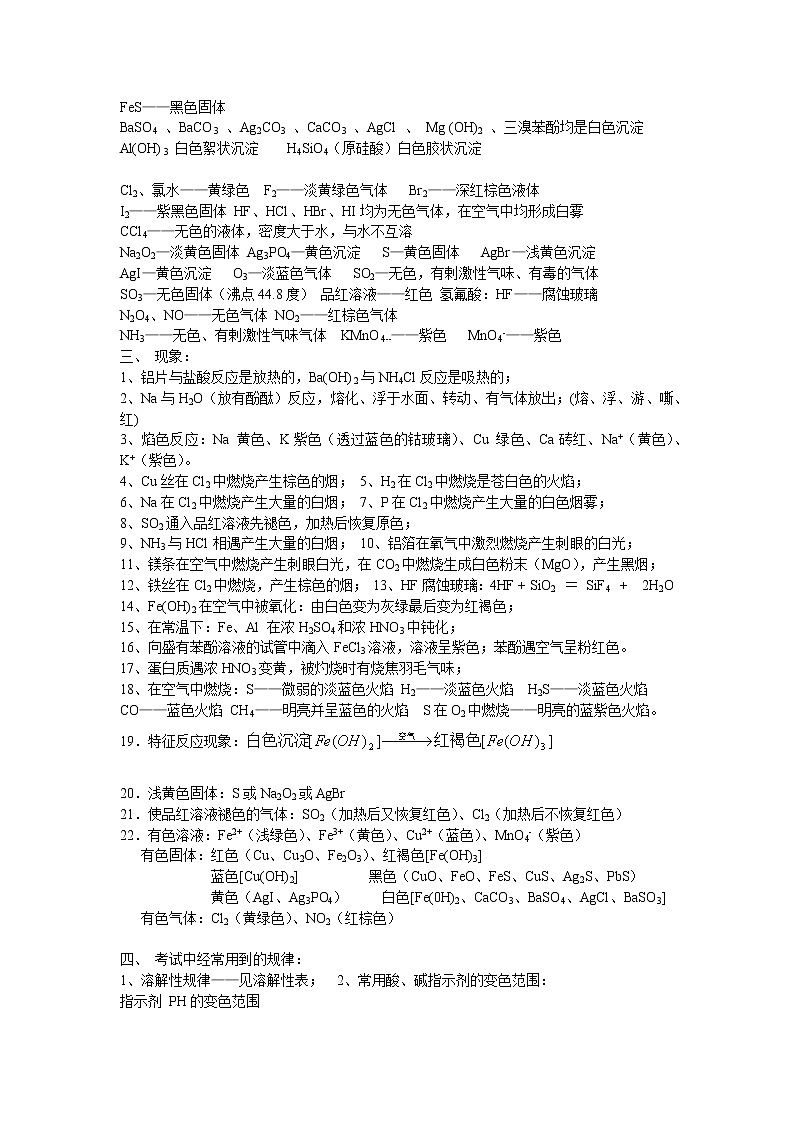 2021高考化学必背知识点归纳与总结第2页