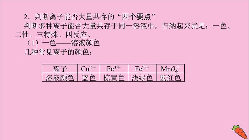 新教材2022届新高考化学人教版一轮课件：微专题·大素养 4 离子共存与推断第3页