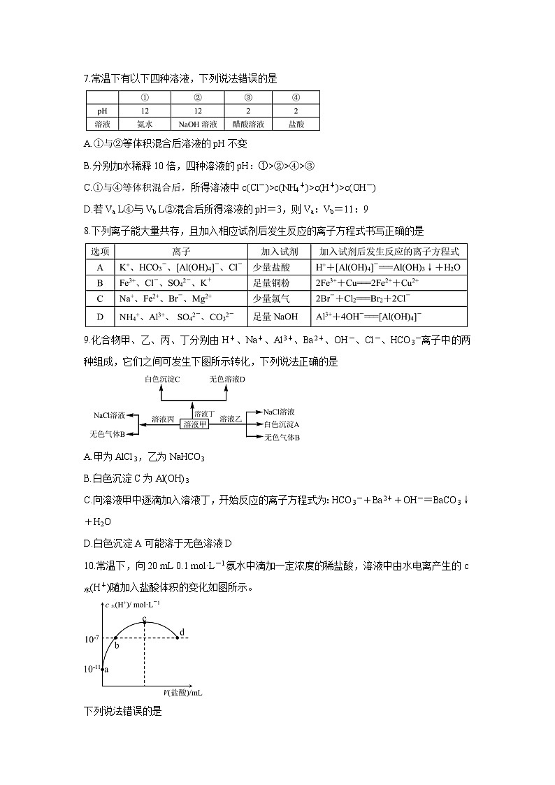 山东省日照市五莲县2021-2022学年高二上学期期中考试化学含答案第3页