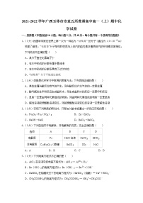 2021-2022学年广西玉林市市直五所普通高中高一（上）期中化学试卷