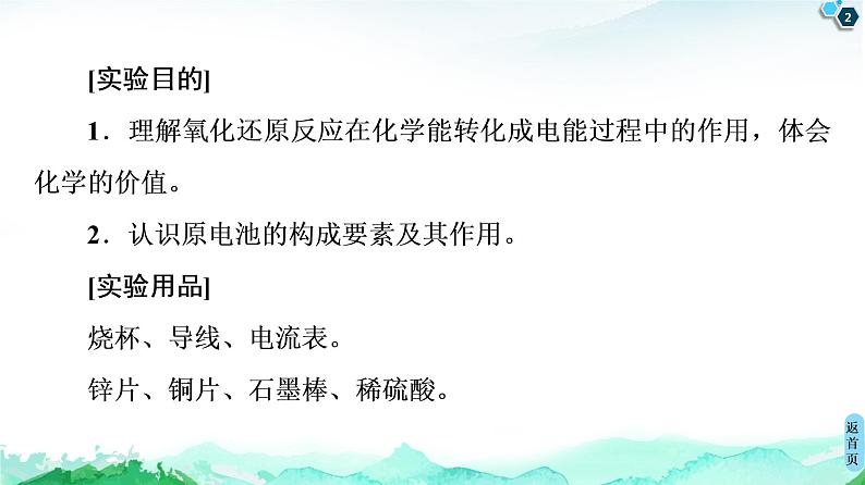 2020-2021学年高中化学新人教版必修第二册 第6章 第2节 实验活动6　化学能转化成电能课件（17张）第2页