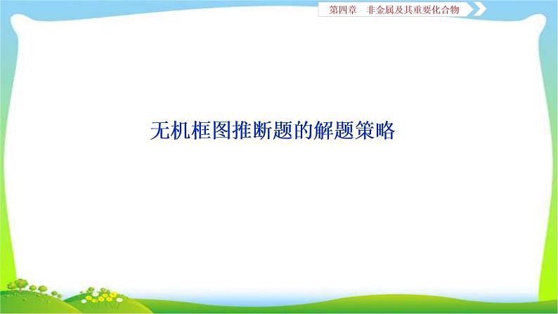 人教版高考化学总复习无机框图推断题的解题及无机化学工艺流程题的解题策略完美课件PPT第1页