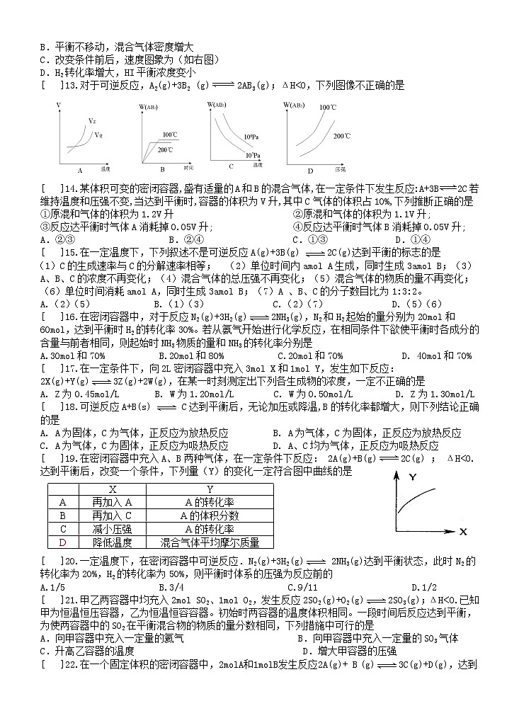 2020-2021学年第一学期高二年级理科化学期末模拟试卷2（word版含答案）02