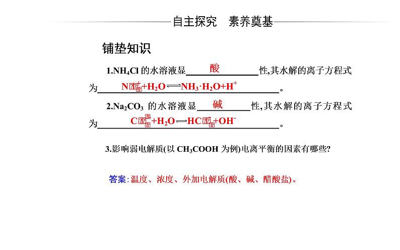 2021-2022学年高中化学新人教版选择性必修1 第三章第三节课时3　影响盐类水解的主要因素盐类水解的应用 课件（33张）第3页