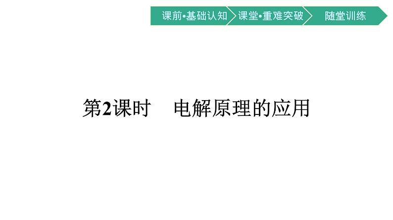 2021-2022学年高中化学新人教版选择性必修1 第四章第二节　电解池 第2课时　电解原理的应用  课件（54张）01