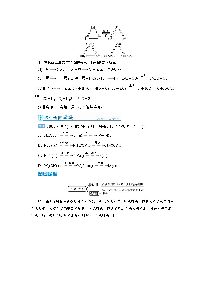 2022高考化学一轮复习教案：第4章 第7讲 常见元素及其化合物的性质及转化02