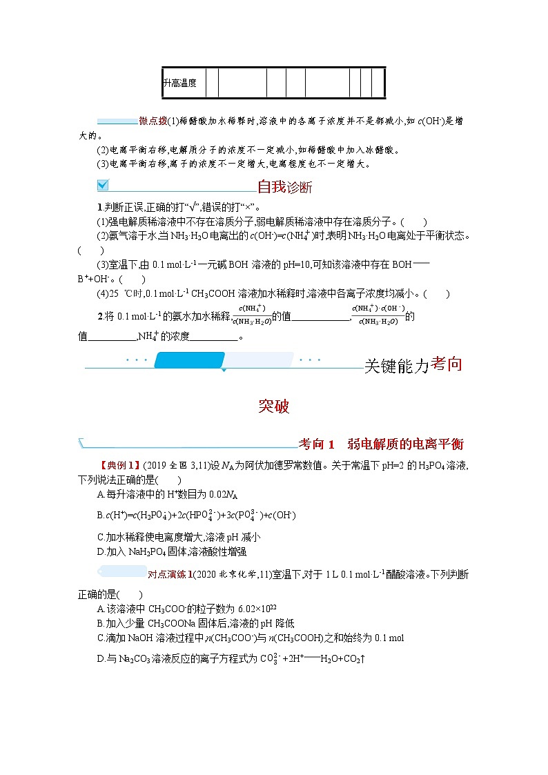 2022届高考新教材化学人教版一轮复习学案：第八单元 第1节　电离平衡第3页