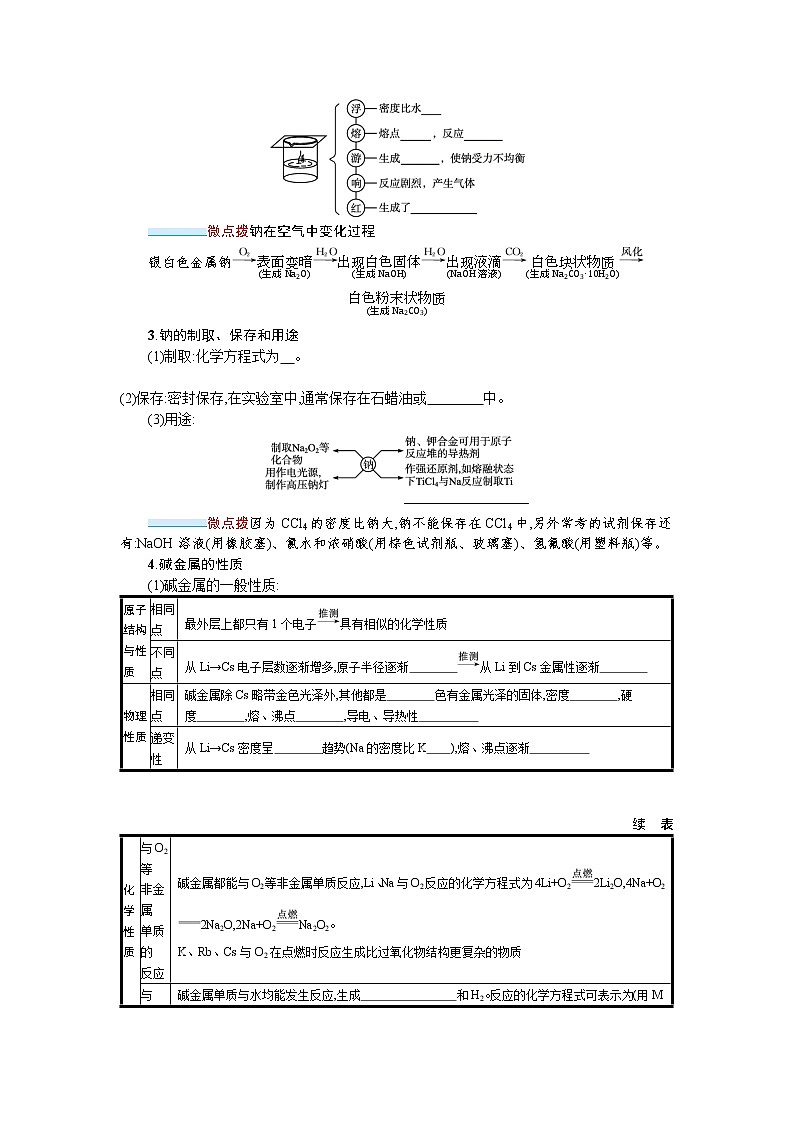 2022届高考新教材化学人教版一轮复习学案：第三单元 第1节　钠及其重要化合物第2页