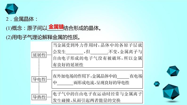 2021-2022学年高中化学新人教版选择性必修2 第3章 第3节金属晶体与离子晶体第1课时 课件（38张）第5页