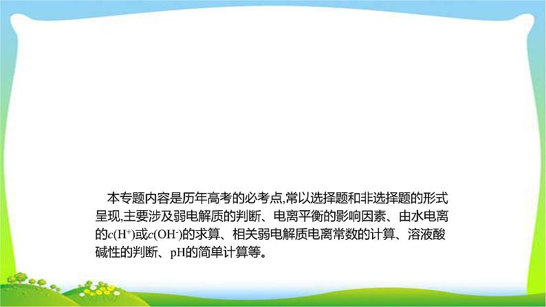 高考化学总复习专题十一弱电解质的电离和溶液的酸碱性完美课件PPT第2页