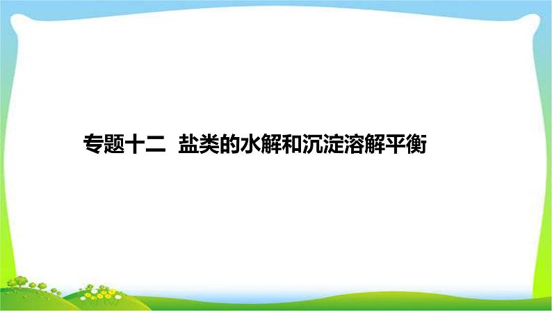 高考化学总复习专题十二盐类的水解和沉淀溶解平衡完美课件PPT01