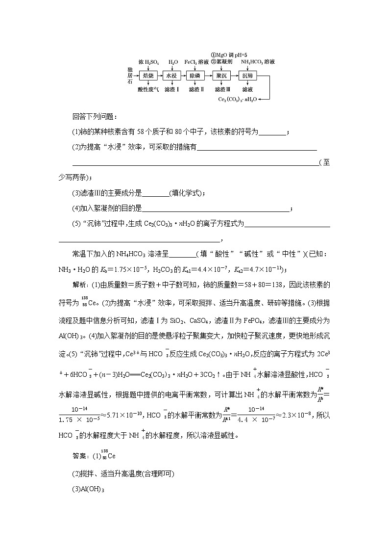 大题过关检测(一)　以工艺流程为载体的无机综合题第3页