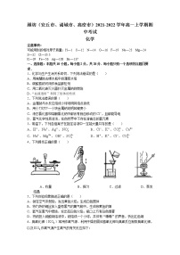 山东省潍坊（安丘市、诸城市、高密市）2021-2022学年高一上学期期中考试化学试题含答案