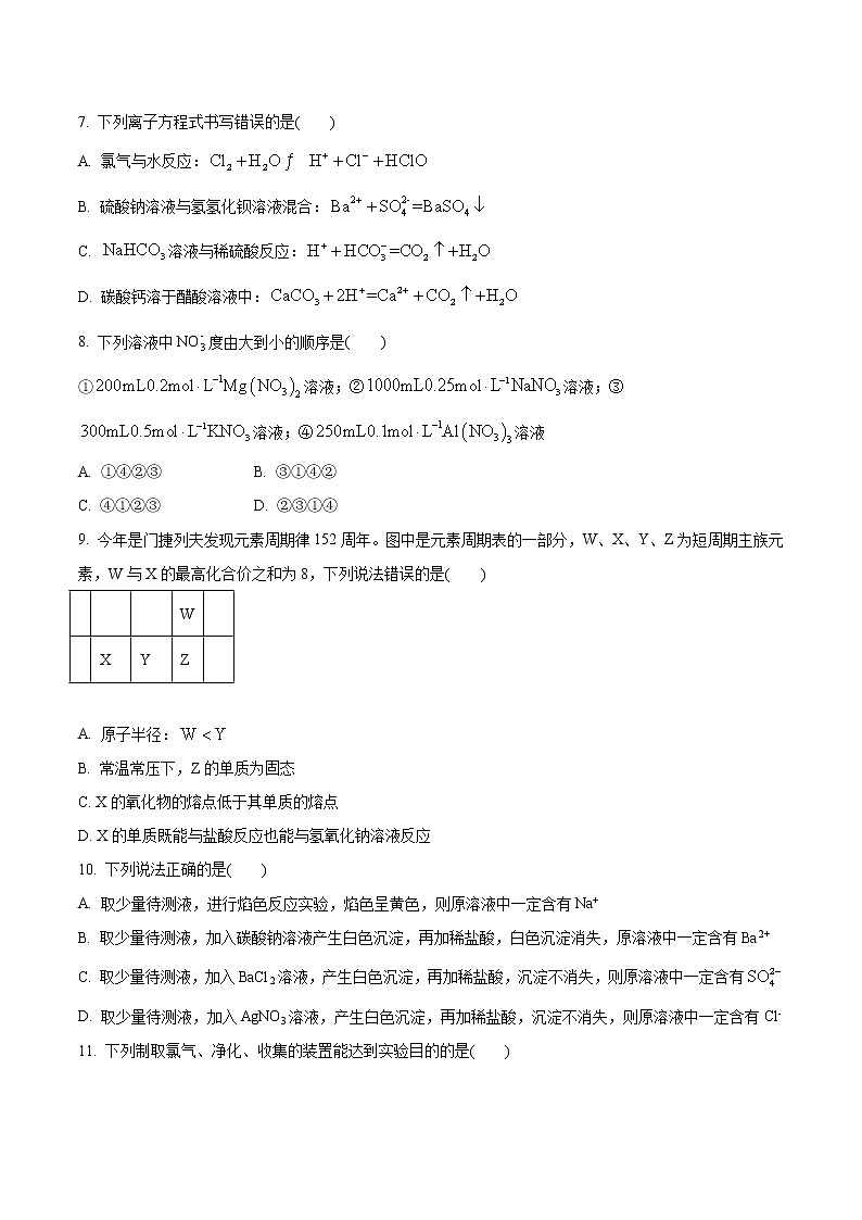 试卷02-2021-2022 学年高一化学上学期期末复习滚动测试卷(人教版2019)（原卷版）.doc第2页