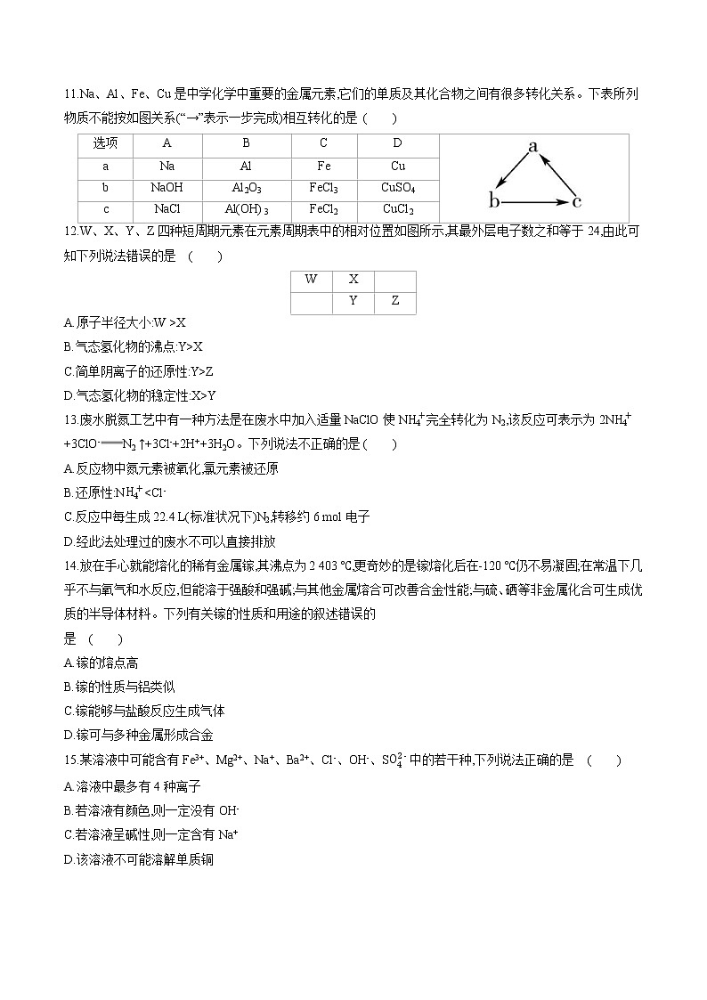 试卷07-2021-2022 学年高一化学上学期期末复习滚动测试卷(人教版2019)（原卷版）.docx第3页
