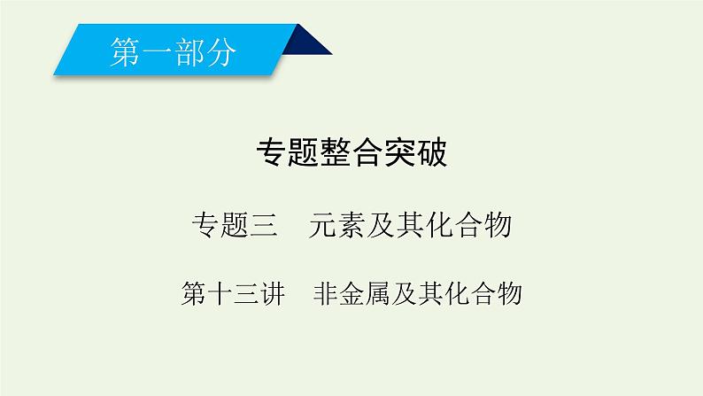 第13讲 非金属及其化合物-2022高考化学二轮复习高分冲刺课件第1页