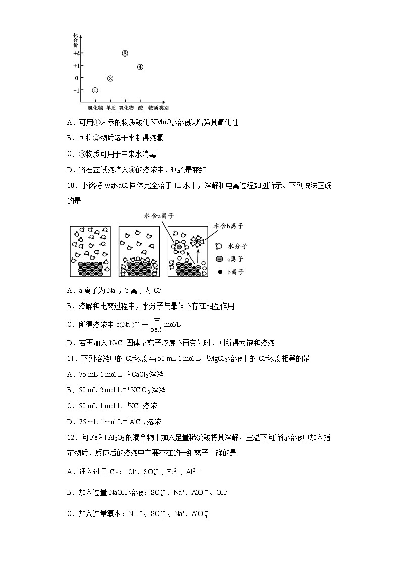 2021年高一上学期化学期末复习题（2019人教版必修一） (2)教案03