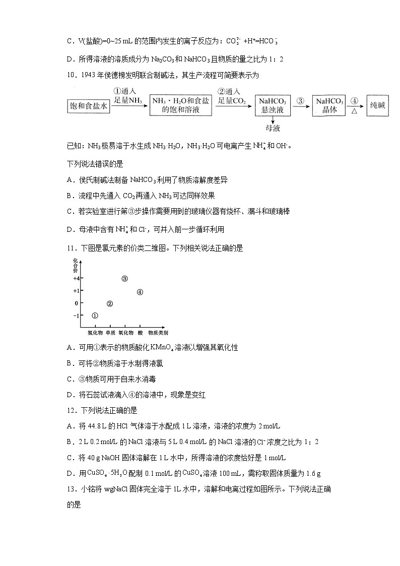 2021年高一上学期化学期末复习题（2019人教版化学必修一1）教案03