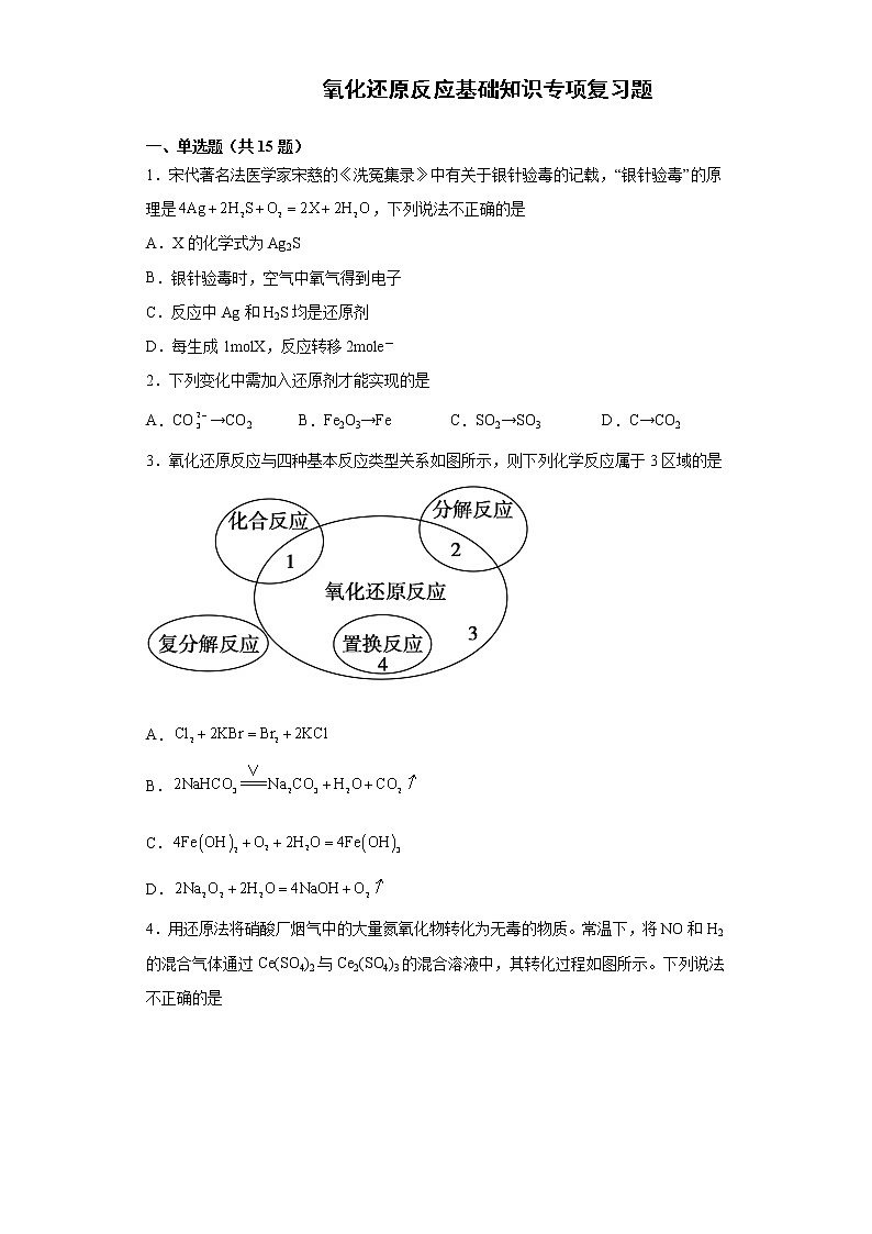 2021年高一上学期化学期期末氧化还原反应复习专题教案第1页