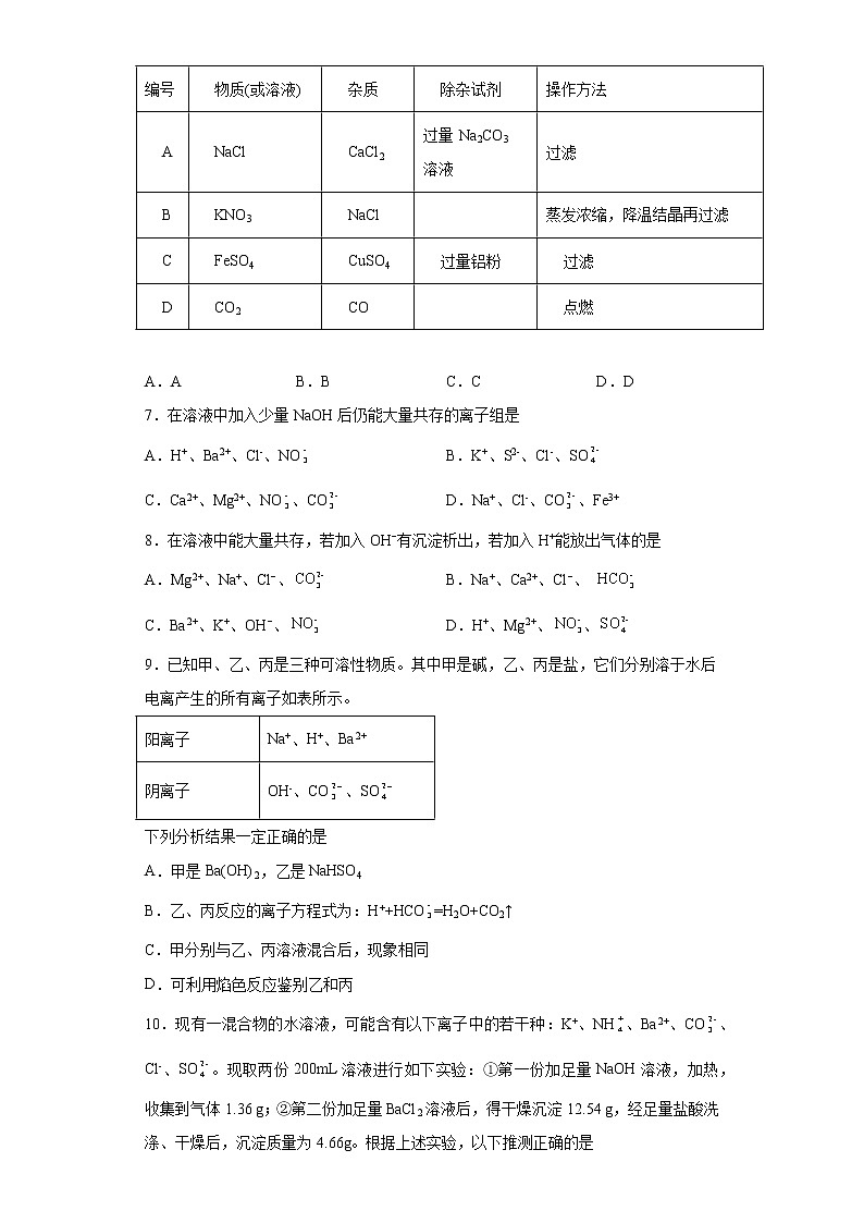 2021年湖北襄阳高一上学期化学《离子反应专项训练》（2019人教版必修一第一章物质及其变化第二节离子反应）教案第2页
