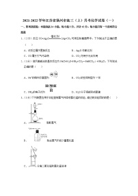 2021-2022学年江苏省扬州市高三（上）月考化学试卷（一）