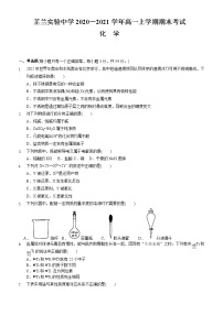 湖南省常德市芷兰实验中学2020-2021学年高一上学期期末考试化学试卷+（无答案）